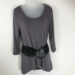 Kenar Jersey Tunic with Leather Belt